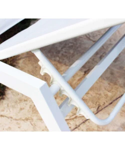 Sdraio reclinabile elica garden "formentera" in alluminio bianco 198x61x95 cm