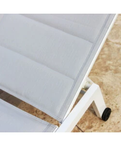 Sdraio reclinabile elica garden "formentera" in alluminio bianco 198x61x95 cm