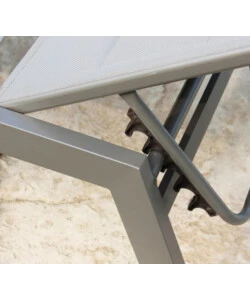 Sdraio reclinabile elica garden "formentera" in alluminio taupe 198x61x95 cm
