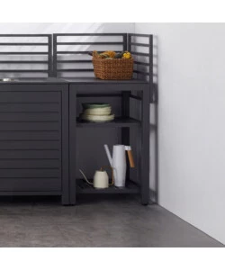 Cucina da esterno modulabile elica garden "oklahoma 4" in alluminio antracite 62x62x125 cm