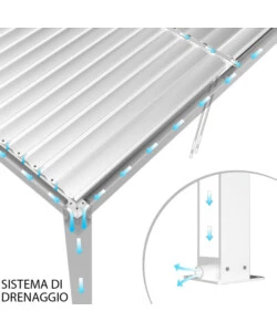 Pergola bioclimatica elica garden bianco 7,8x4x2,5 m