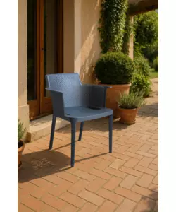 Sedia da esterno impilabile elica garden "cathy" in polipropilene antracite 60x58x76,5 cm