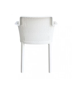 Sedia da esterno impilabile elica garden "cathy" in polipropilene bianco 60x58x76,5 cm