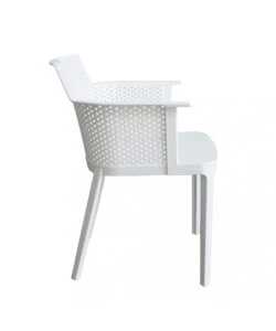 Sedia da esterno impilabile elica garden "cathy" in polipropilene bianco 60x58x76,5 cm
