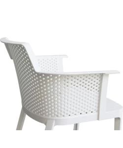 Sedia da esterno impilabile elica garden "cathy" in polipropilene bianco 60x58x76,5 cm