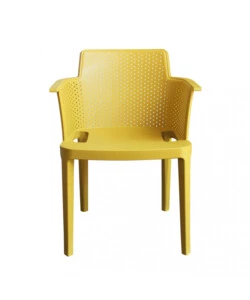 Sedia da esterno impilabile elica garden "cathy" in polipropilene giallo 60x58x76,5 cm