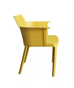 Sedia da esterno impilabile elica garden "cathy" in polipropilene giallo 60x58x76,5 cm