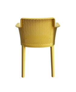 Sedia da esterno impilabile elica garden "cathy" in polipropilene giallo 60x58x76,5 cm