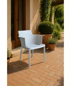 Sedia da esterno impilabile elica garden "cathy" in polipropilene grigio 60x58x76,5 cm