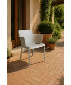 Sedia da esterno impilabile elica garden "cathy" in polipropilene tortora 60x58x76,5 cm
