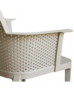 Sedia da esterno impilabile elica garden "cathy" in polipropilene tortora 60x58x76,5 cm