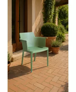Sedia da esterno impilabile elica garden "cathy" in polipropilene verde scuro 60x58x76,5 cm