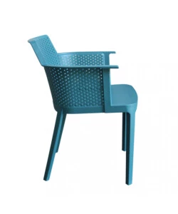 Sedia da esterno impilabile elica garden "cathy" in polipropilene verde petrolio 60x58x76,5 cm