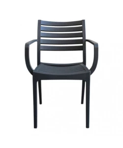 Sedia da esterno impilabile elica garden "eveline" in polipropilene antracite 58,5x55,2x84 cm