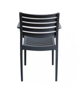 Sedia da esterno impilabile elica garden "eveline" in polipropilene antracite 58,5x55,2x84 cm