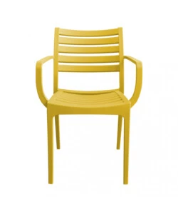 Sedia da esterno impilabile elica garden "eveline" in polipropilene giallo 58,5x55,2x84 cm