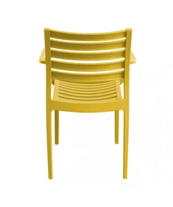 Sedia da esterno impilabile elica garden "eveline" in polipropilene giallo 58,5x55,2x84 cm