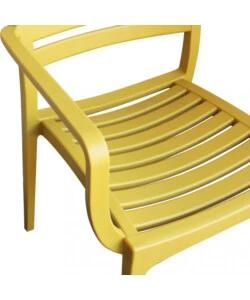 Sedia da esterno impilabile elica garden "eveline" in polipropilene giallo 58,5x55,2x84 cm