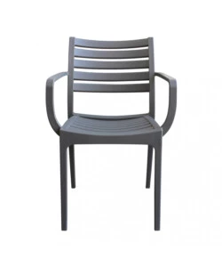 Sedia da esterno impilabile elica garden "eveline" in polipropilene taupe 58,5x55,2x84 cm