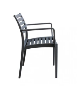 Sedia da esterno impilabile elica garden "eveline" in polipropilene taupe 58,5x55,2x84 cm