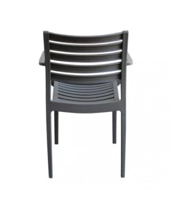 Sedia da esterno impilabile elica garden "eveline" in polipropilene taupe 58,5x55,2x84 cm