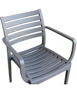 Sedia da esterno impilabile elica garden "eveline" in polipropilene taupe 58,5x55,2x84 cm