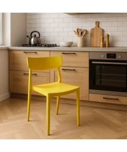 Sedia da esterno elica garden "debby" in polipropilene giallo 46,5x49x80,5 cm