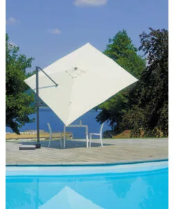Ombrellone a braccio basculante quadrato solaria "california" in alluminio antracite ecru' 3x3 mt