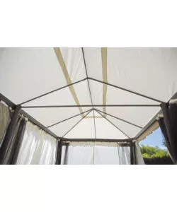 Gazebo da esterno rettangolare solaria "nebraska" in alluminio ecru' 6x3 mt