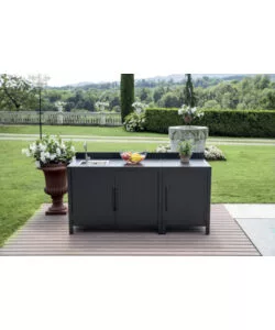 Cucina da esterno modulare solaria "modulo 3" in alluminio antracite 60x60x90 cm