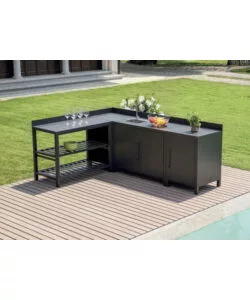 Cucina da esterno modulare solaria "modulo 5" in alluminio antracite 120x60x90 cm