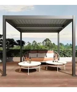 Pergola bioclimatica "artemide" in alluminio grigio 300x400x250 cm