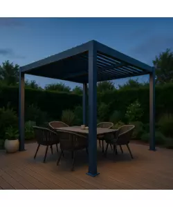 Pergola bioclimatica "artemide" in alluminio grigio 300x400x250 cm