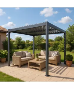 Pergola bioclimatica "artemide" in alluminio grigio 300x400x250 cm