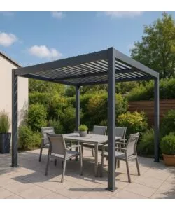 Pergola bioclimatica "artemide" in alluminio grigio 300x400x250 cm