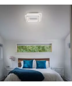 Lampada ventilatore da soffitto "grill square" con griglia quadrata bianco 55w