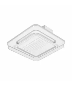 Lampada ventilatore da soffitto "grill square" con griglia quadrata bianco 55w