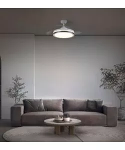 Lampada ventilatore da soffitto "retractable" bianco 66w