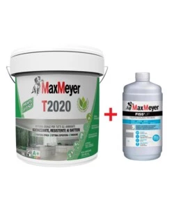Set pittura murale traspirante max meyer 't2020' bianco 14 lt e fissativo isolante max meyer 'fiss'up' trasparente 1 lt