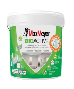 Pittura antimuffa max meyer 'bioactive a+ plus' bianco 14lt
