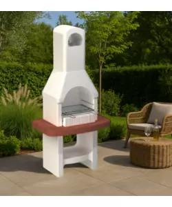 Barbecue a carbonella in cemento sarom fuoco "aruba" 88x58x179,1 cm