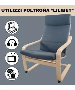 Poltrona bella home "lilibet" grigia in legno di faggio 67x86x97 cm