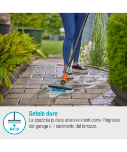 Outlet - usato per prova - set manico per pulizia gardena "cleansystem hard" per superfici resistenti
