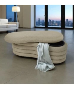 Panca contenitore bellahome "goccia" beige 106x43x42 cm
