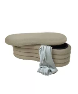 Panca contenitore bellahome 'goccia' beige 106x43x42 cm