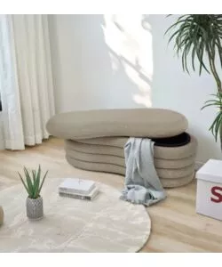 Panca contenitore bellahome "goccia" beige 106x43x42 cm