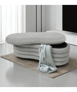 Panca contenitore bellahome "goccia" grigio 106x43x42 cm