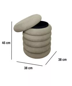 Pouf contenitore bellahome beige 38x38x45 cm