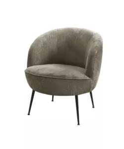 Poltrona 'nora' in velluto a coste grigio 63x71x71 cm