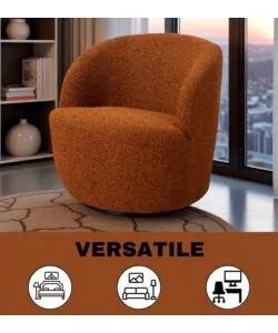 Poltrona girevole bellahome "aura" mattone 65x77x69 cm